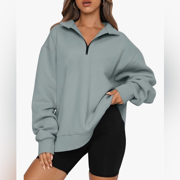 Women’s Cozy Mint Quarter-Zip Sweatshirt sz. Large - Picture 1 of 7